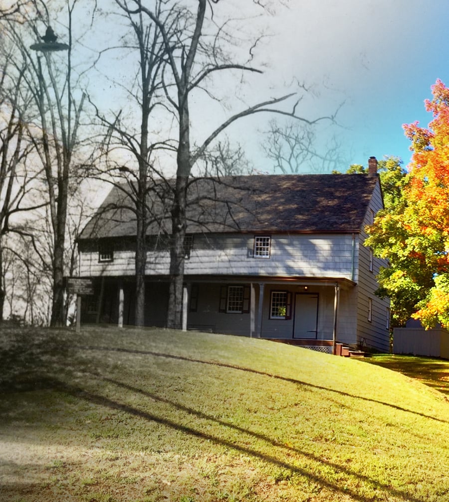 Black and White filtered image of Meeting House