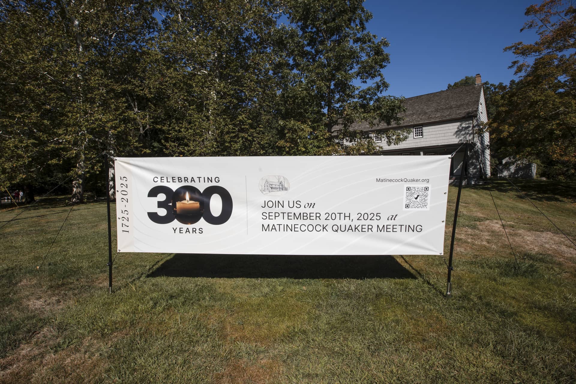 300th Anniversary sign on the Matinecock Quaker property