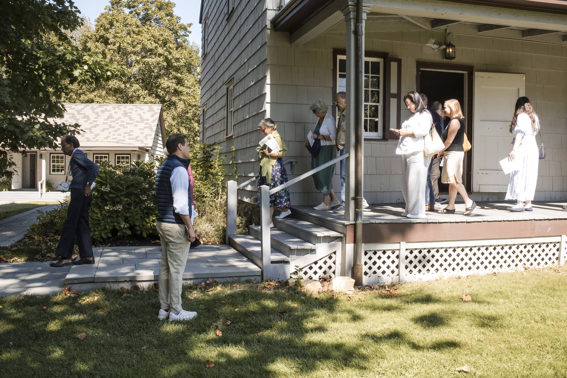 Members leaving the house